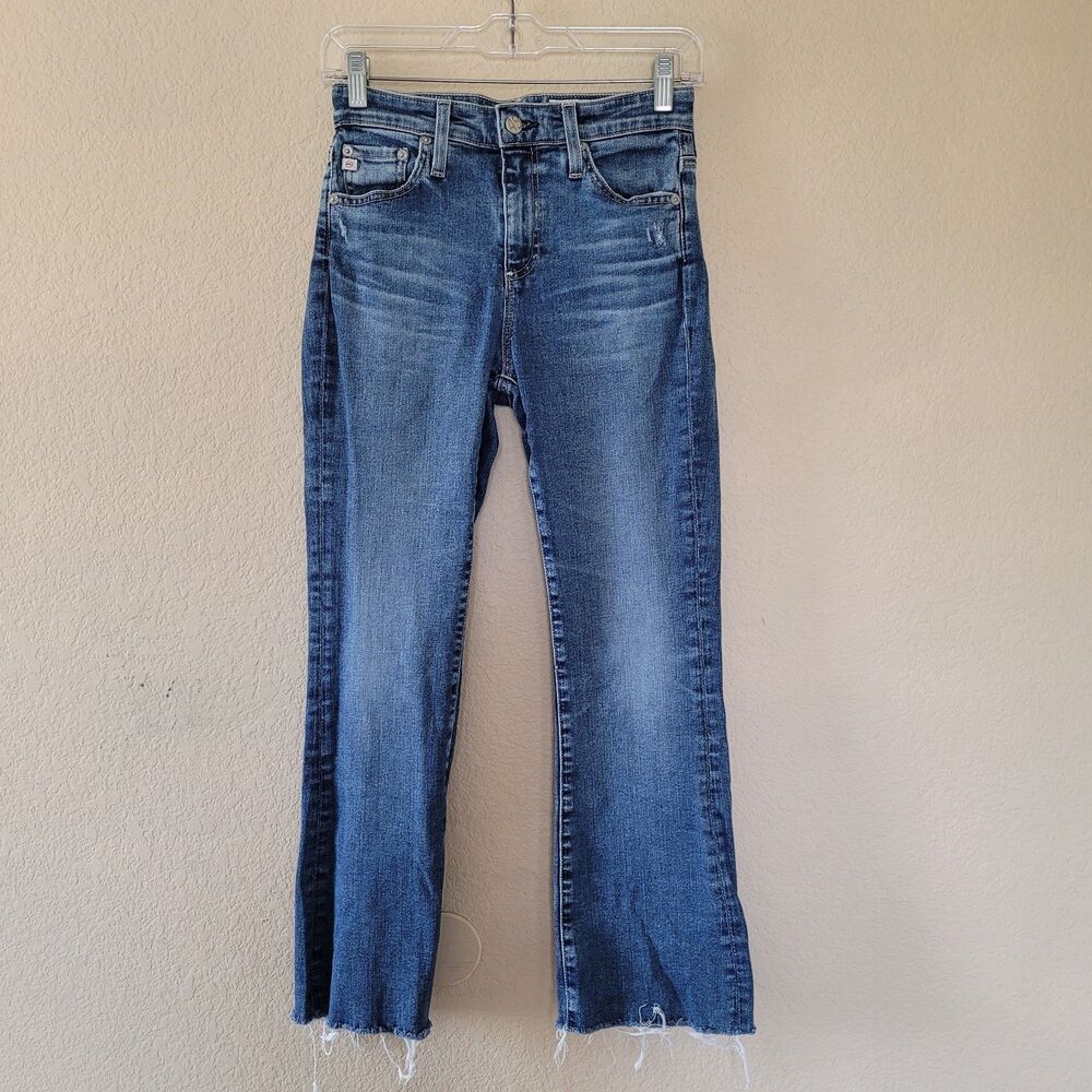 AG Adriano Goldschmied Farrah Boot Crop High Rise Jean Medium Wash Size 25 Japan